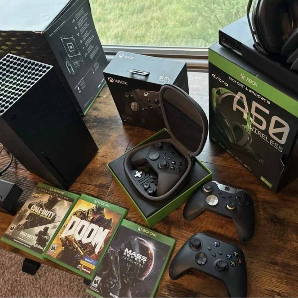 Xbox Series X Console with Controllers and Games